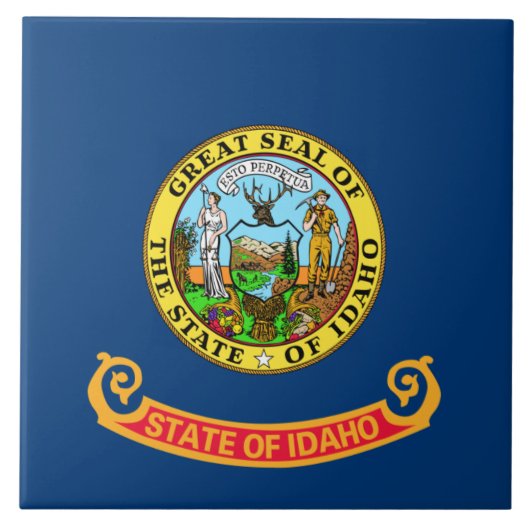 De vlag van Idaho: de Gem State, America Mountain  Tegeltje (Voorkant)