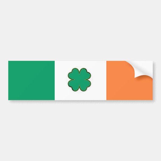De vlag van Ierland Shamrock Bumpersticker (Voorkant)