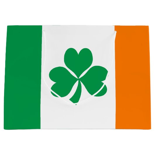 De vlag van Ierland Shamrock Groot Cadeauzakje (Voorkant)