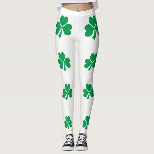 De vlag van Ierland Shamrock Leggings (Voorkant)