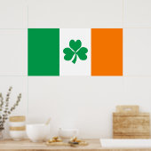 De vlag van Ierland Shamrock Poster (Keuken)