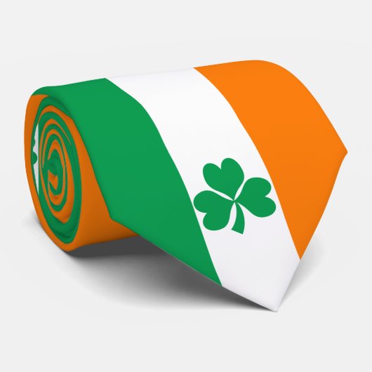 De vlag van Ierland Shamrock Stropdas (Opgerold)