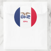 De vlag van Iowa Ronde Sticker (Tas)