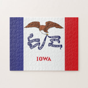 De vlag van Iowa, Verenigde Staten van Amerika Legpuzzel