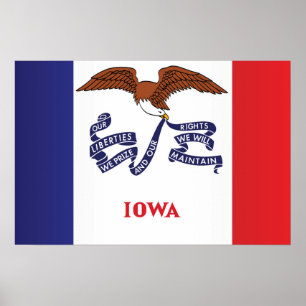De vlag van Iowa, Verenigde Staten van Amerika Poster