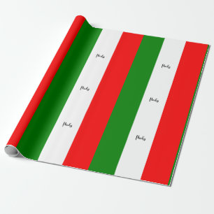 de vlag van Italië, voorzien van een etiket, Cadeaupapier
