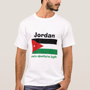 De Vlag van Jordanië + Kaart + De T-shirt van de