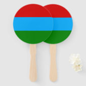 De vlag van Karelië Handwaaier (Voorkant en achterkant)