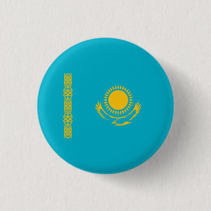 De vlag van Kazachstan Ronde Button 3,2 Cm