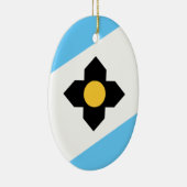 De vlag van Madison, Wisconsin Keramisch Ornament (Rechts)