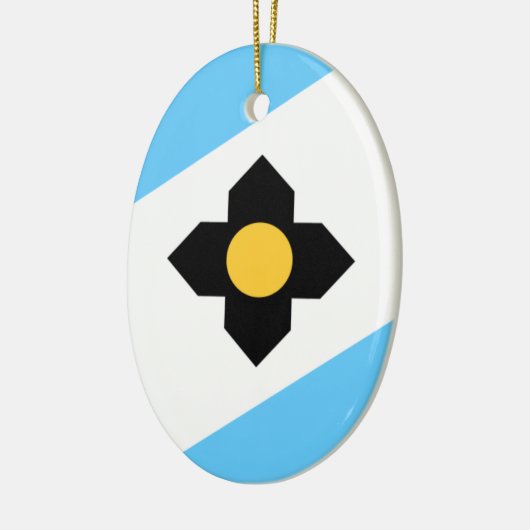 De vlag van Madison, Wisconsin Keramisch Ornament (Links)