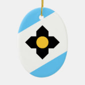 De vlag van Madison, Wisconsin Keramisch Ornament (Voorkant)