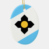 De vlag van Madison, Wisconsin Keramisch Ornament (Achterkant)