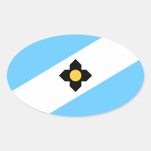 De vlag van Madison, Wisconsin Ovale Sticker (Voorkant)