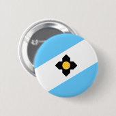 De vlag van Madison, Wisconsin Pinback Button (Voorkant /achterkant)