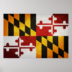 De vlag van Maryland Poster