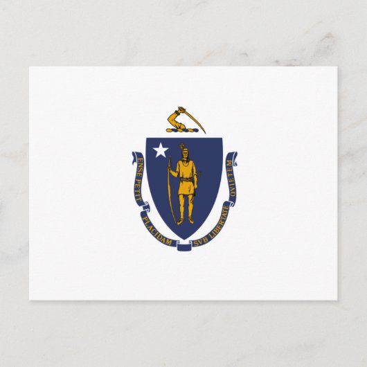 De vlag van Massachusetts Briefkaart (Voorkant)