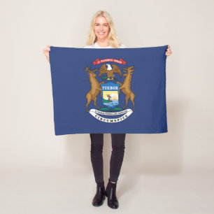 De vlag van Michigan, Verenigde Staten van Amerika Fleece Deken