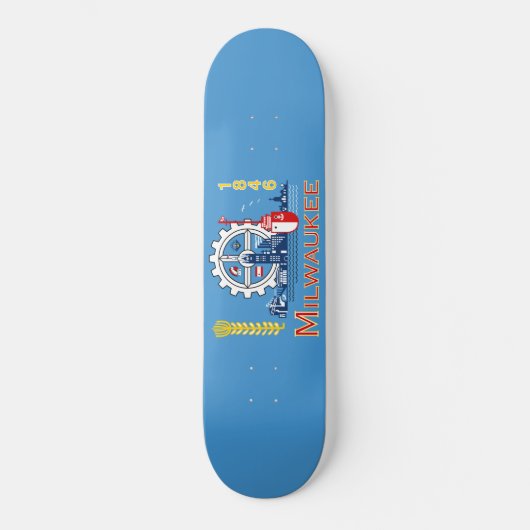 De vlag van Milwaukee (Wisconsin) Skateboard (Voorkant)