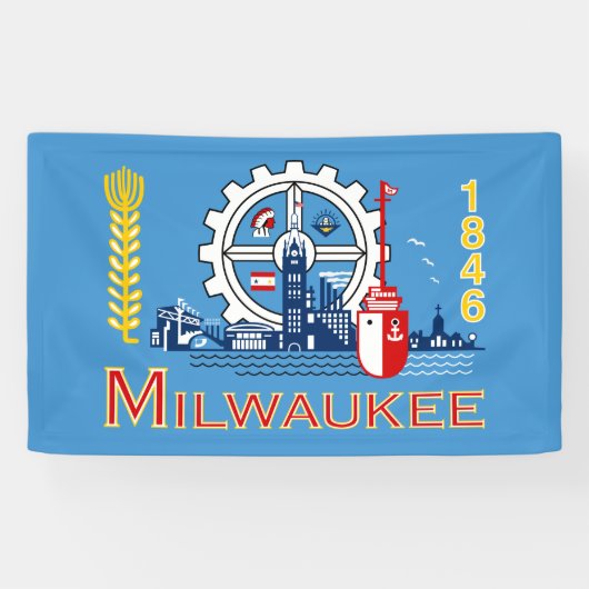 De vlag van Milwaukee (Wisconsin) Spandoek (Horizontaal)