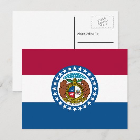 De vlag van Missouri Briefkaart (Voorkant / Achterkant)