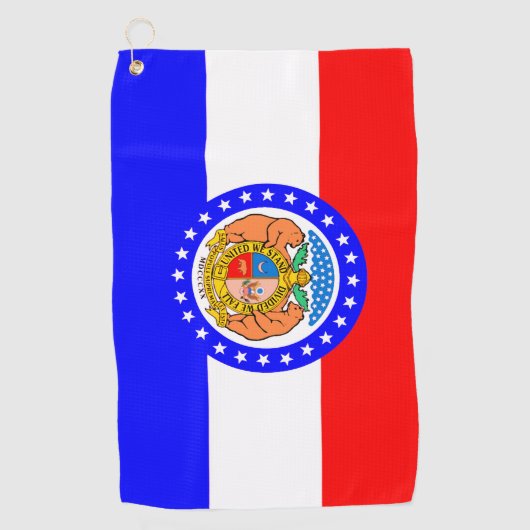 De vlag van Missouri Golf Towel Golfhanddoek (Voorkant)