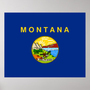 De vlag van Montana Poster