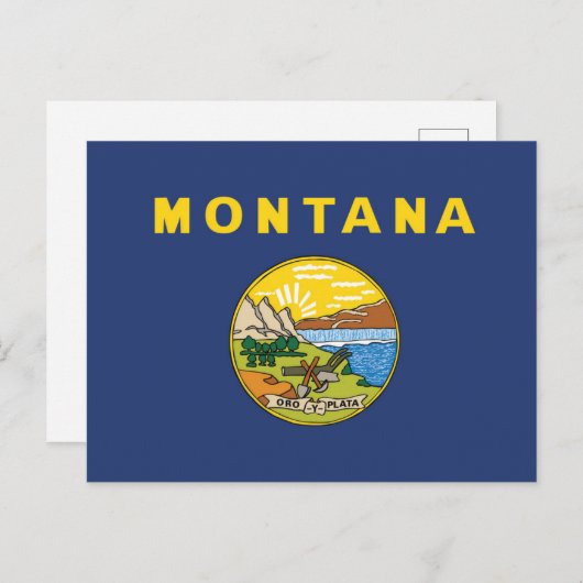 De vlag van Montana, Verenigde Staten van Amerika Briefkaart (Voorkant / Achterkant)