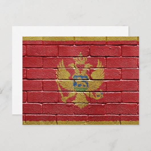De vlag van Montenegro Briefkaart (Voorkant / Achterkant)