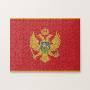 De vlag van Montenegro en Montenegro /Europa Legpuzzel