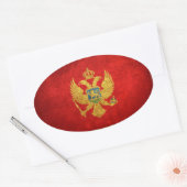 De vlag van Montenegro Ovale Sticker (Envelop)