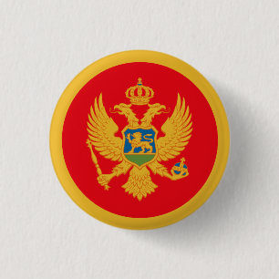 De vlag van Montenegro Ronde Button 3,2 Cm