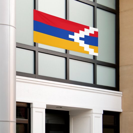 De vlag van Nagorno-Karabach Spandoek (Buitenkant Gebouw)