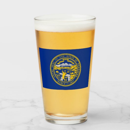 De vlag van Nebraska Glas (Voorkant gevuld)