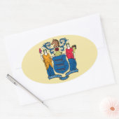 De vlag van New Jersey Ovale Sticker (Envelop)