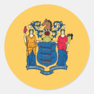 De vlag van New Jersey Ronde Sticker