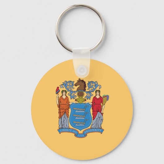 De vlag van New Jersey Sleutelhanger (Voorkant)