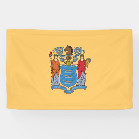 De vlag van New Jersey Spandoek (Horizontaal)
