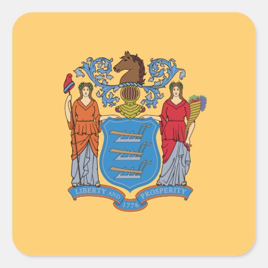 De vlag van New Jersey Vierkante Sticker (Voorkant)