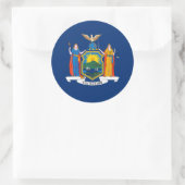 De vlag van New York, New Yorker Ronde Sticker (Tas)