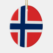 De vlag van Noorwegen - Scandinavië Keramisch Ornament (Rechts)