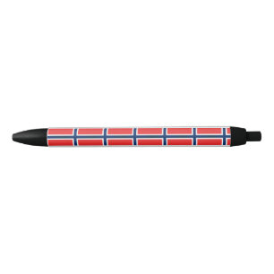 De vlag van Noorwegen Zwarte Inkt Pen