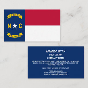 De vlag van North Carolina is de vlag van North Ca Visitekaartje