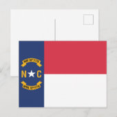De vlag van North Carolina, VS Briefkaart (Voorkant / Achterkant)