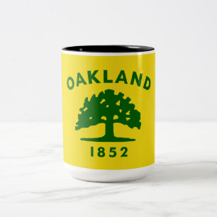 De vlag van Oakland (Californië) Tweekleurige Koffiemok
