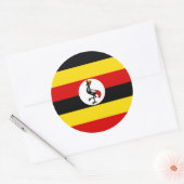 De vlag van Oeganda Ronde Sticker (Envelop)