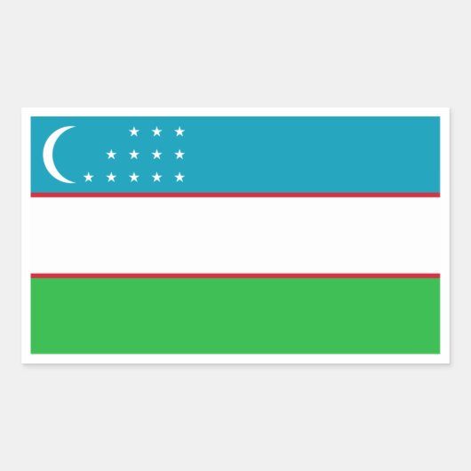 De vlag van Oezbekistan Rechthoekige Sticker (Voorkant)