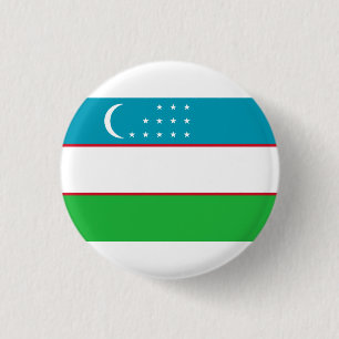 De vlag van Oezbekistan Ronde Button 3,2 Cm