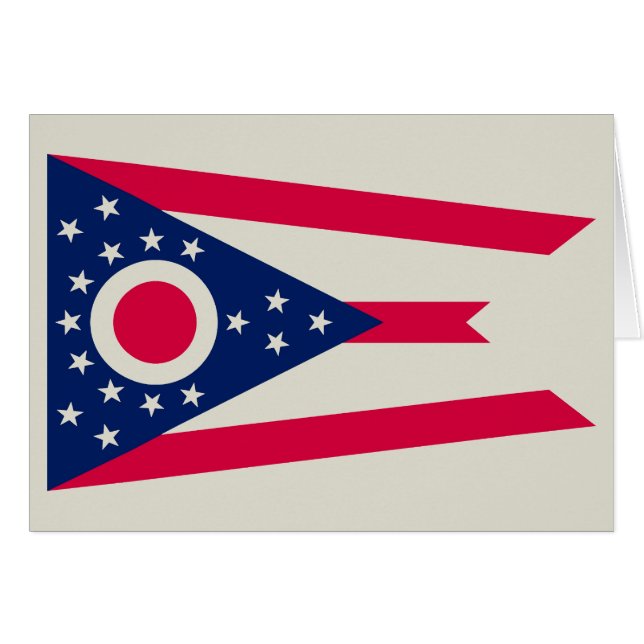 De vlag van Ohio: The Buckeye State Banner (Voorkant Horizontaal)
