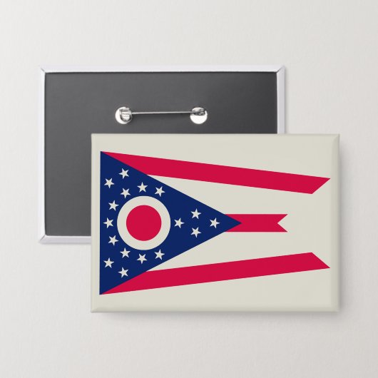 De vlag van Ohio: The Buckeye State Banner Button (Voorkant / Achterkant)